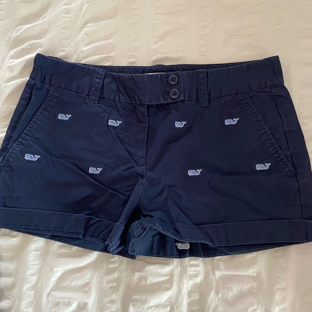 Navy shorts with whales